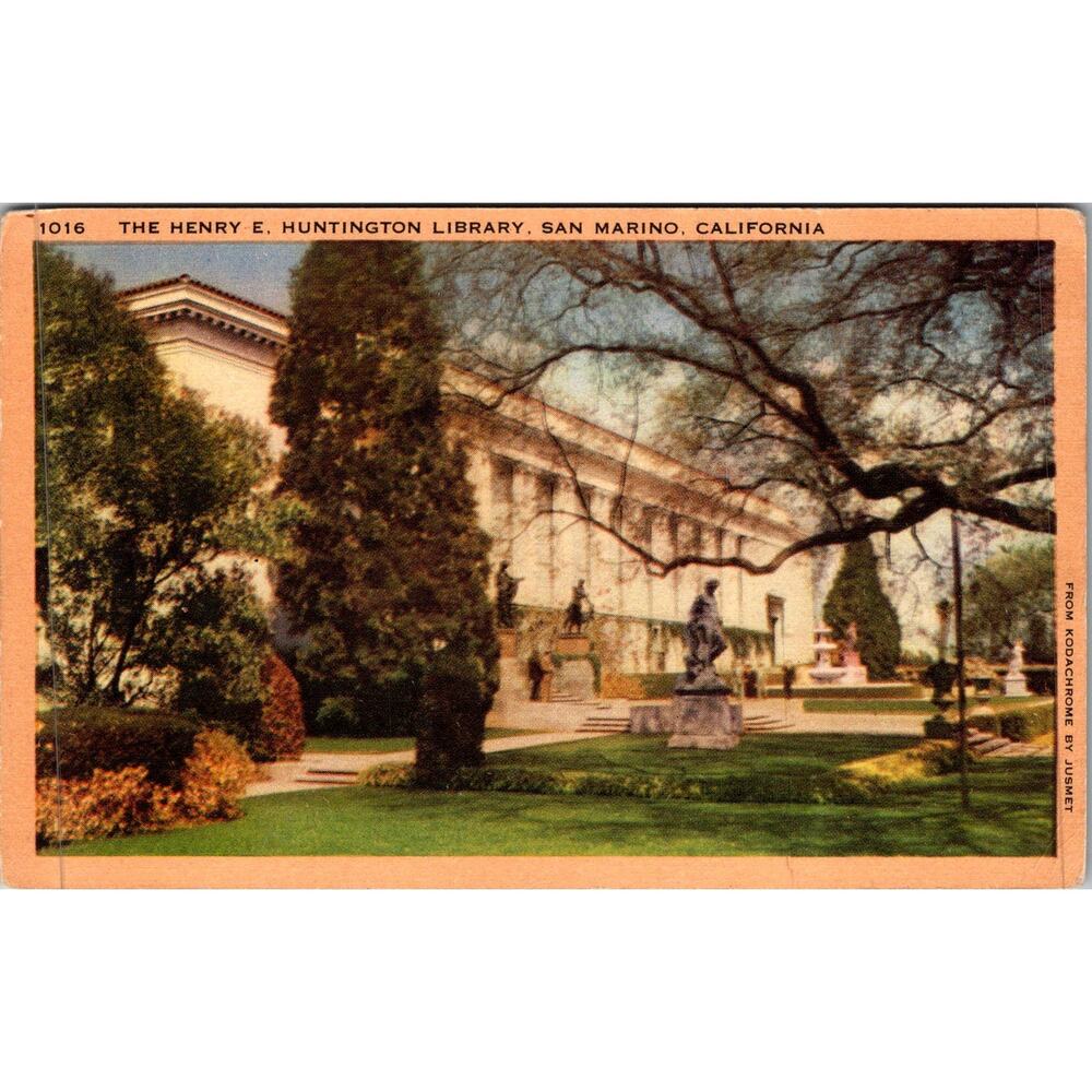 The Henry Huntington Library in San Marino CA Vintage Postcard SP17-23